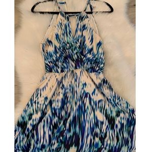 Blue and white summer dress